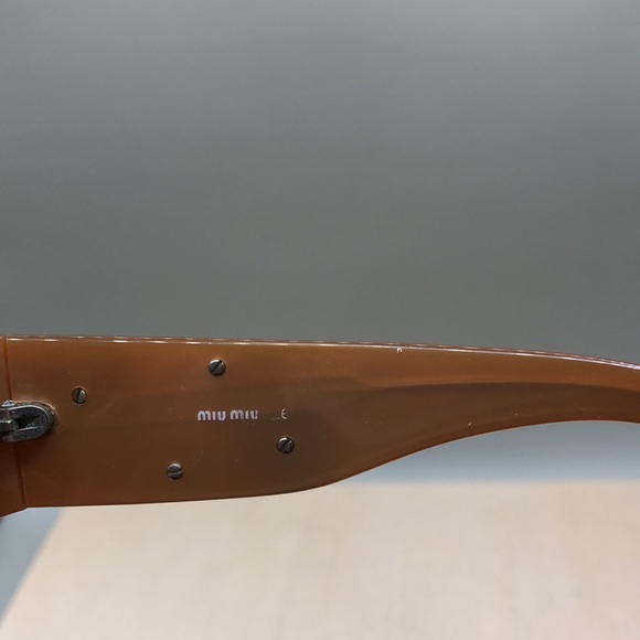 Miu Miu Vintage Caramel Brown Flower Design Sunglasses SMU01E Designer main image 8